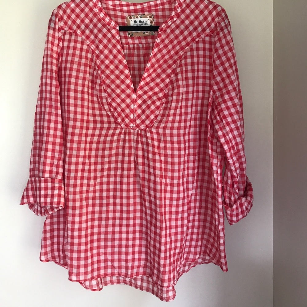 🌹Holding Horses gingham blouse